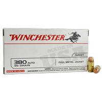 Winchester White Box .380ACP 95 Grain Full Metal Jacket 50 Round Box