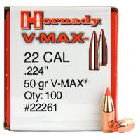 Hornady 22 Cal Bullet .224 50GR V-MAX