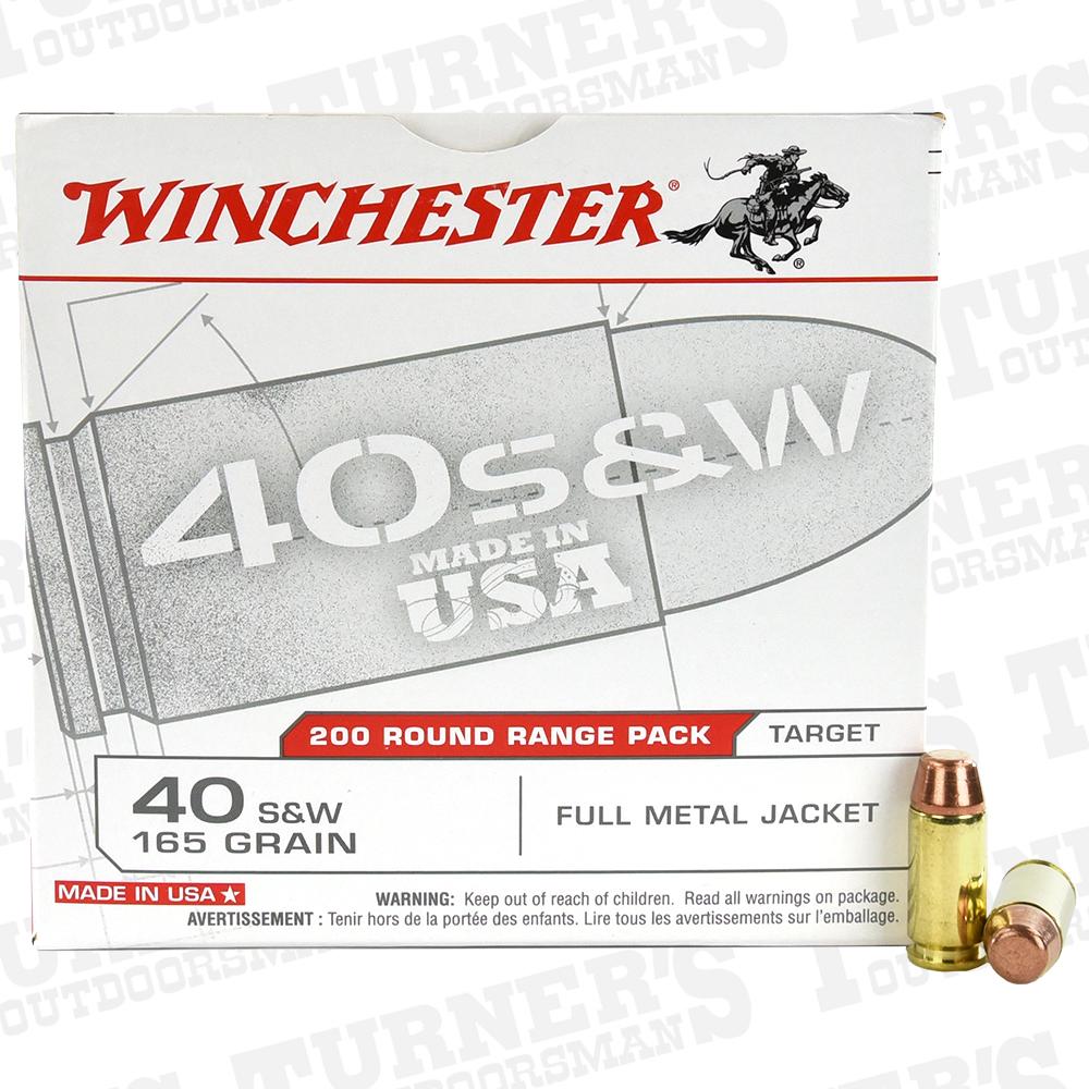  Winchester White Box .40s & W 165 Grain Full Metal Jacket 200 Round Box