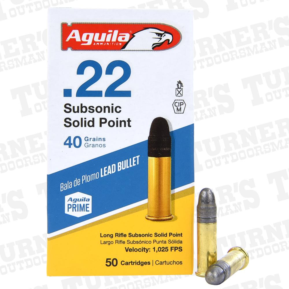  Aguila .22lr Subsonic Solid Point 40 Grain, 50 Rounds
