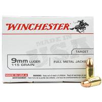 Winchester White Box 9MM 115 Grain Full Metal Jacket 100 Round Box