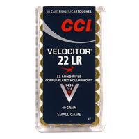 CCI 22LR Velocitor Copper Plated Hollow Point 40 Grain 50 Rounds