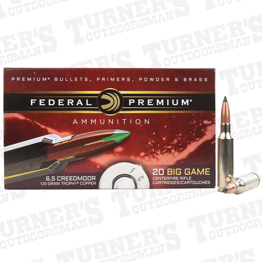  Federal Vital- Shok 6.5 Creed 120 Grain Trophy Copper 20 Rounds