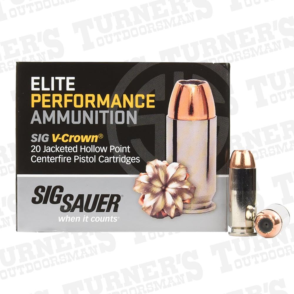  Sig Sauer 10mm 180 Grain V- Crown Jacketed Hollow Point 20 Round Box