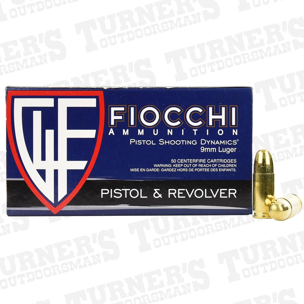  Fiocchi 9mm 124 Grain Full Metal Jacket 50 Round Box