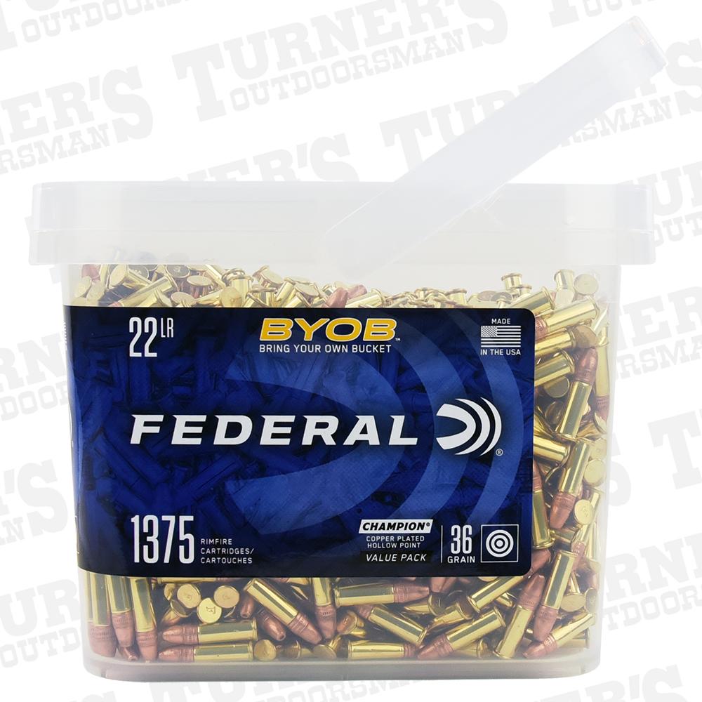  Federal .22 Lr Byob 36 Grain Copper Hollow Point 1375 Rounds