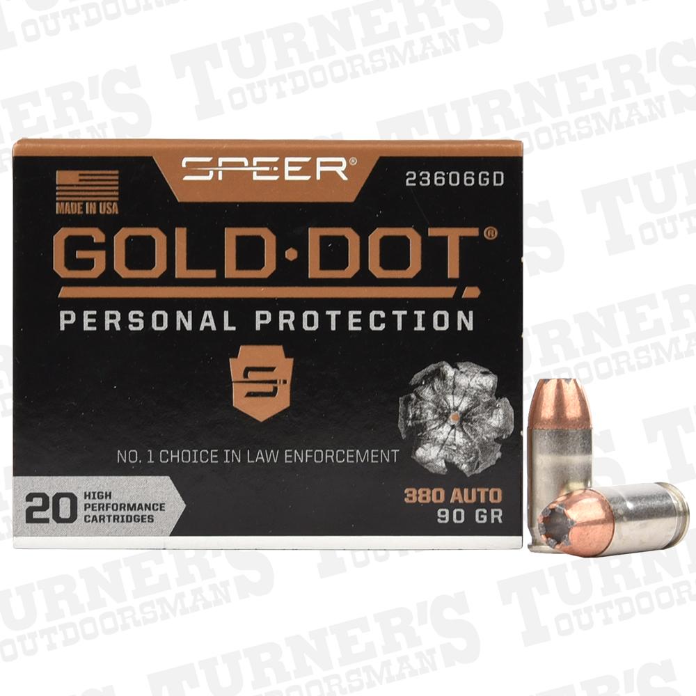  Speer Gold Dot .380 Acp 90 Grain Hollow Point, 20 Rounds