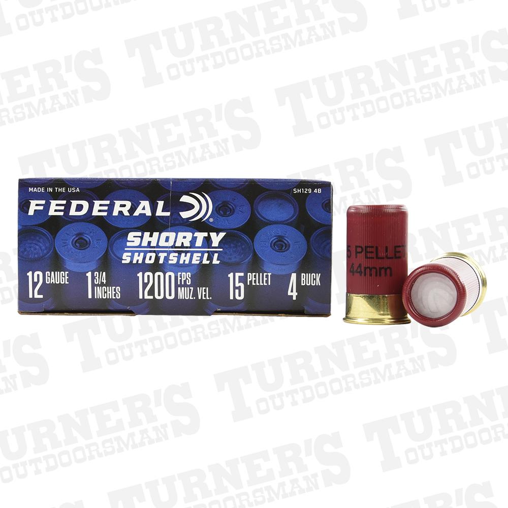  Federal Shorty Shotshells 12 Gauge No.4 Buckshot, 10 Rounds