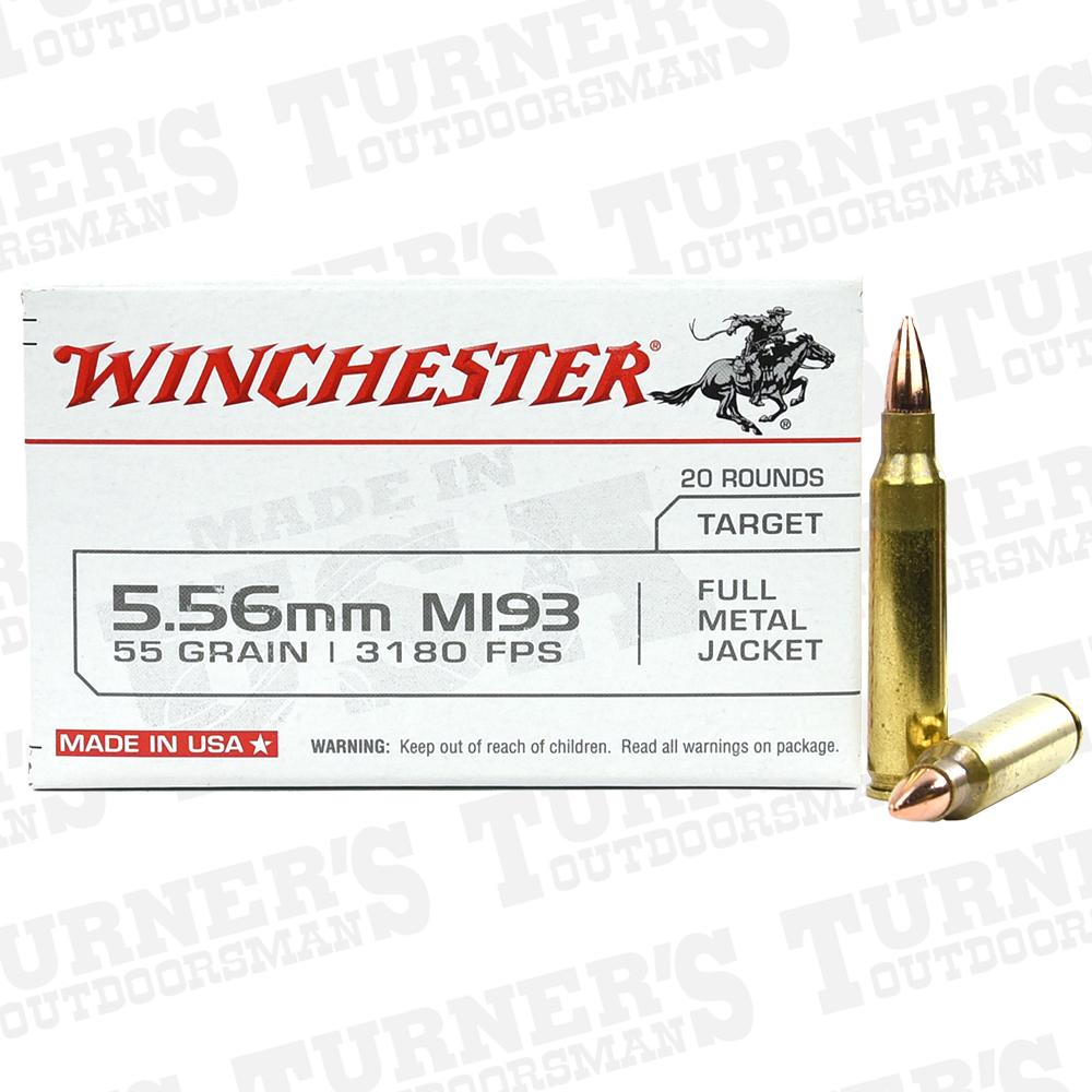  Winchester M193 5.56mm 55 Grain Fmj, 20 Rounds