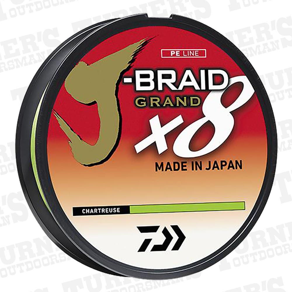  Daiwa J- Braid X8 Grand Braided Line Chartreuse, 150 Yards