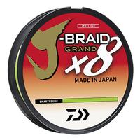 Daiwa J-Braid X8 Grand Braided Line Chartreuse, 150 Yards (Item #JBGD8U8-150CH)