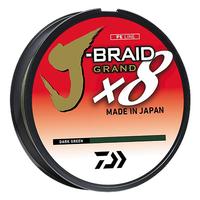 Daiwa J-Braid X8 Grand Braided Line Dark Green, 300 Yards (Item #JBGD8U50-300DG)