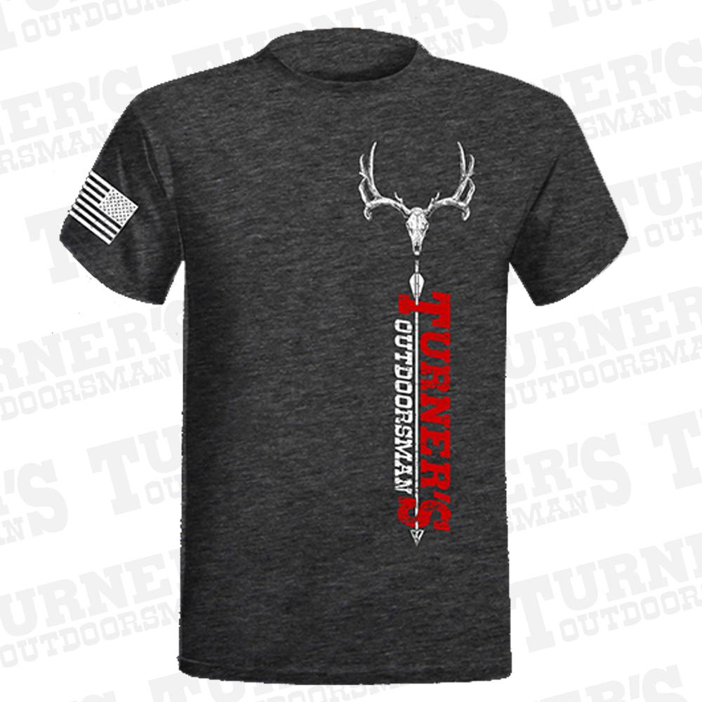  Turner's Outdoorsman Archery Skull T- Shirt, Dark Heather Charcoal