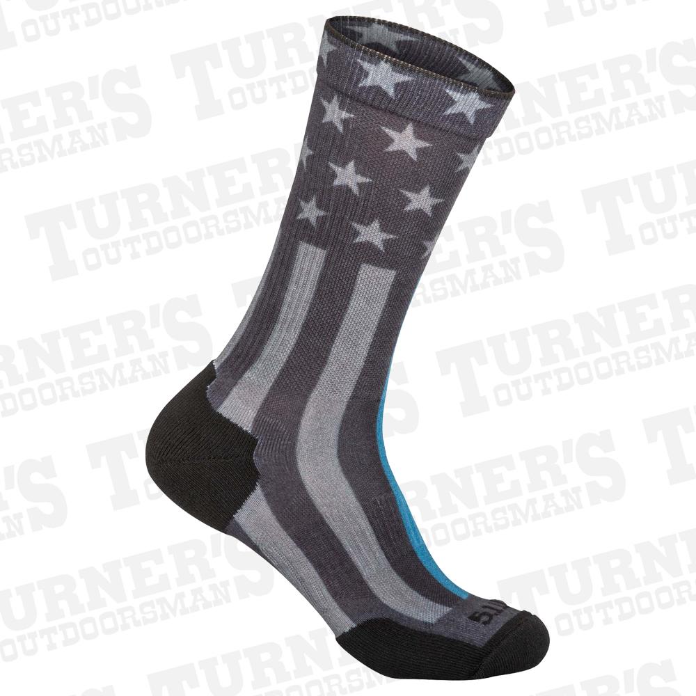  5.11 Tactical Sock & Awe Crew Thin Blue Line