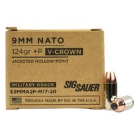 Sig Sauer 9mm +P 124 Grain Elite V-Crown M17 JHP 20 Round