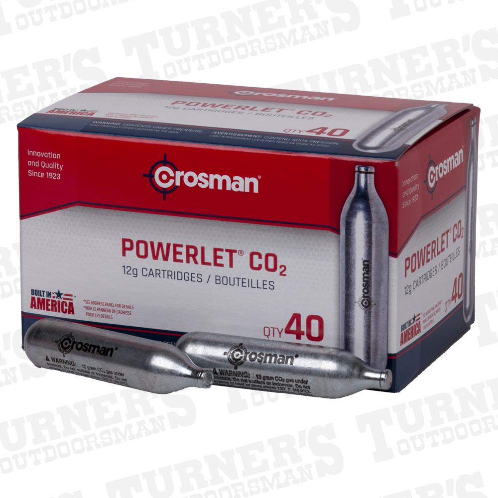  Crosman Powerlet Co2 Cartridges, 40 Pack