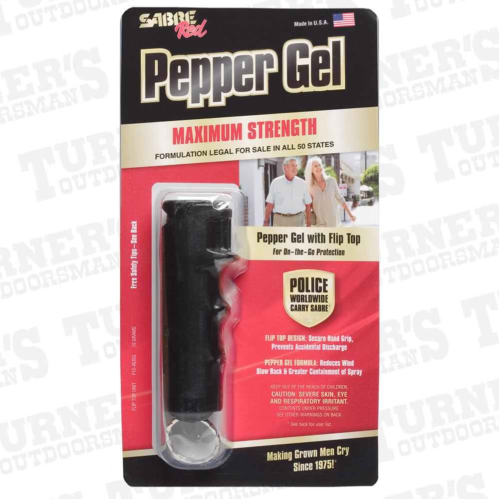  Sabre Defence Pepper Gel Flip Top With Finger Grooves Black